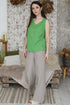Image 2 of Button up linen shirt with no sleeves and perfect for summer Kira from Baltic Linen